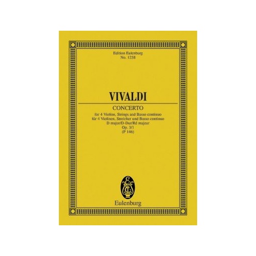 Vivaldi - L'Estro Armonico Op. 3/1 RV 549 Study Score, Eulenburg, 44 Pages