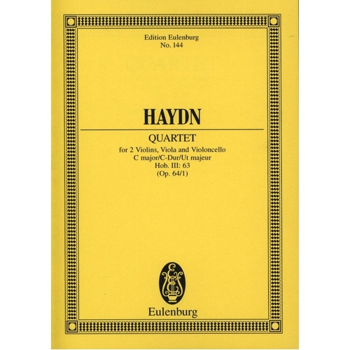 Haydn String Quartet C Major Op. 64/1 Hob. III: 65 Study Score - Eulenburg