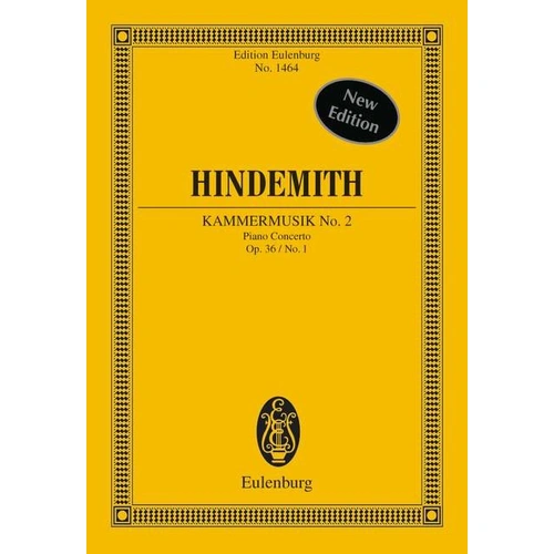 Kammermusik No 2 (Piano Concerto) Op 36 No 1 - Hindemith Complete Edition, Edited by Giselher Schubert, 96 Pages