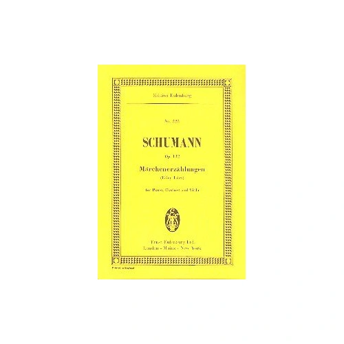 Schumann - Marchenerzahlungen (Fairy Tales) Op. 132 Study Score for Clarinet, Piano, Viola, 28 Pages, Eulenburg Edition