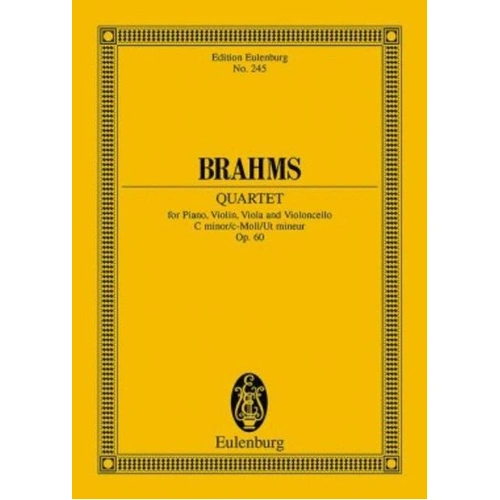 Piano Quartet Op. 60 in C Minor Study Score