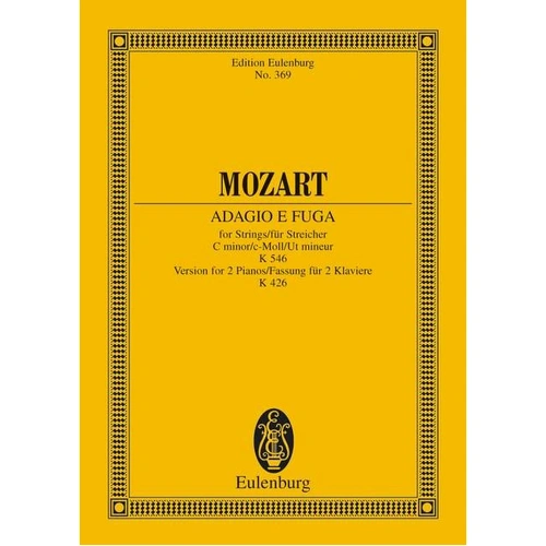 Adagio and Fugue K 546 C Minor Piano Version K 426