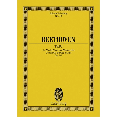 Beethoven String Trio D Major Op 9/2 Study Score for Cello, Viola, Violin - Eulenburg Edition