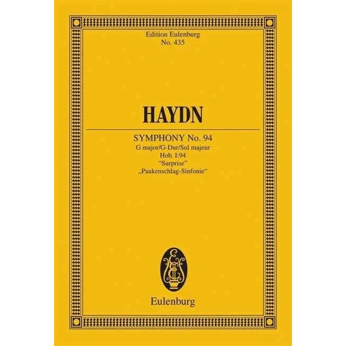 Haydn - Symphony No 94 G Surprise Study Score for Orchestra
