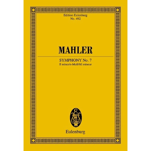 Mahler - Symphony No 7 E Minor Study Score by Eulenburg, 412 Pages, Orchestra Instrument