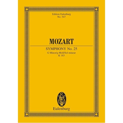 Mozart Symphony No 25 G Minor K 183 Study Score Eulenburg
