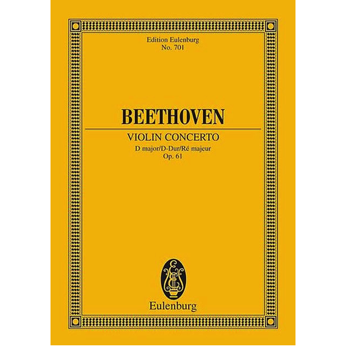 Beethoven Violin Concerto in D Study Score - Edition Eulenburg