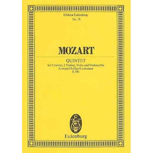 Mozart - Clarinet Quintet A K 581 Study Score (Softcover Book)