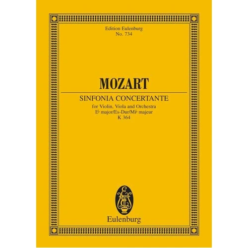 Mozart Sinfonia Concertante E Flat K 364 Study Score by Schott Music