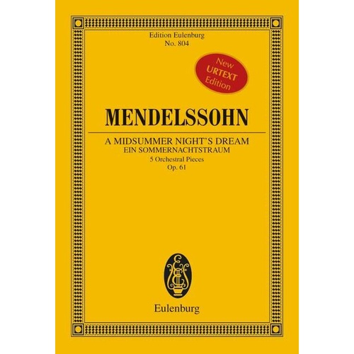 Midsummer Nights Dream Op. 61 Study Score EUL 804 5 Orch. Pcs.