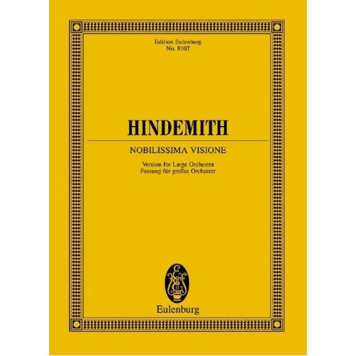 Hindemith - Nobilissima Visione Study Score Book