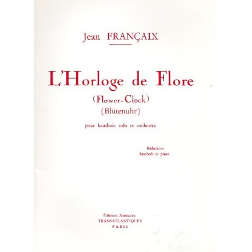 Francaix - L'Horloge De Flore (Flower Clock) Oboe/Piano (Softcover Book)