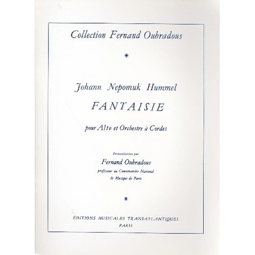 Hummel Fantasie for Viola and Piano - Editions Musicales Transatlantiques