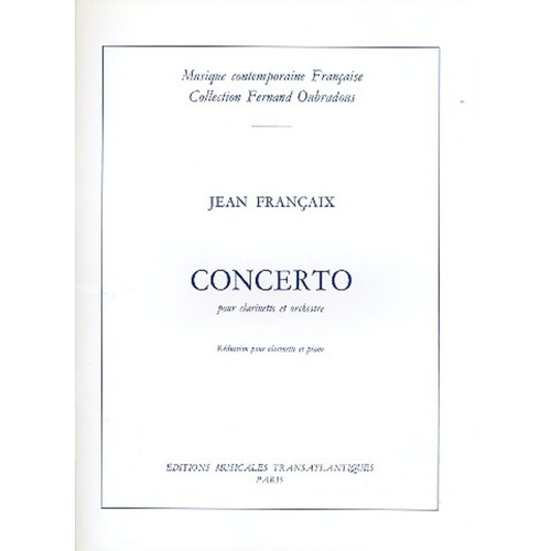 Francaix - Concerto Clarinet/Piano (Softcover Book)