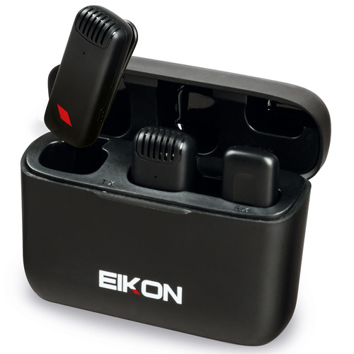 Eikon Twinstream 2.4Ghz Two Channel Wireless Smartphone Mic System with Charging Case