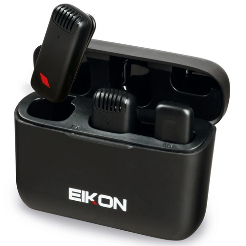 Eikon Twinstream 2.4GHz Two Channel Wireless Smartphone Mic System with Charging Case [ETWINSTREAM]