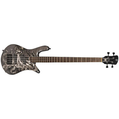 Spector Euro4 LE Squid Bass Guitar Black Stain Gloss w/ Squid Graphic & EMGs & DarkGlass PreAmp