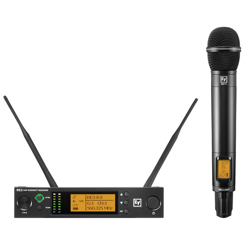 Electro-Voice RE3 Handheld Wireless System with ND76 Cardioid Microphone and Diversity Receiver