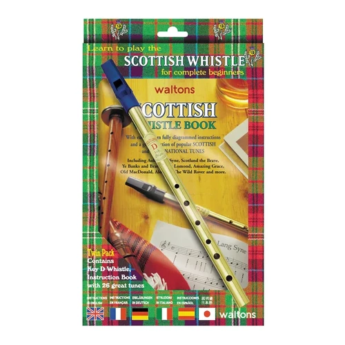 Waltons D Scottish Penny Whistle Deluxe Brass with Black Was WM1537