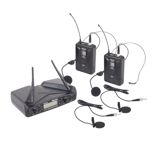 Eikon WM700DHA Dual Channel Wireless Belt-Pack Microphone System with Headset & Lapel 516-562MHz