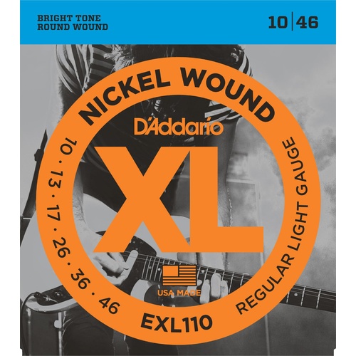 D'Addario EXL110+ Nickel Wound Electric Guitar Strings, Regular Light Plus, 10.5-48