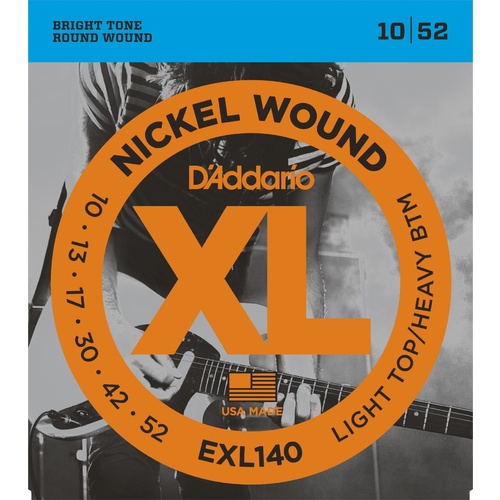 D'Addario EXL140 Nickel Wound Electric Guitar Strings, Light Top-Heavy Bottom, 10-52