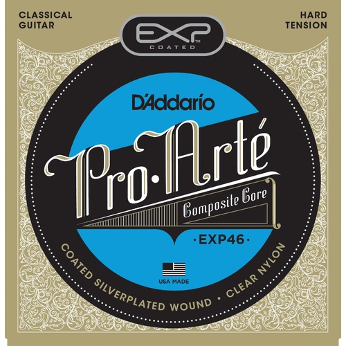 D'Addario EXP46 Coated Classical Guitar Strings, Hard Tension