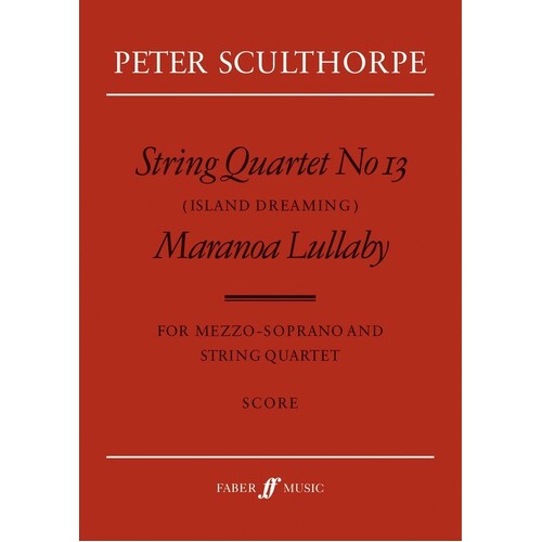 Sculthorpe - String Quartet No 13 Maranoa Score Book