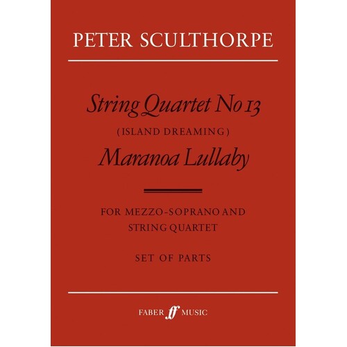 Sculthorpe - String Quartet No 13 Maranoa Parts (Set Of Parts) Book