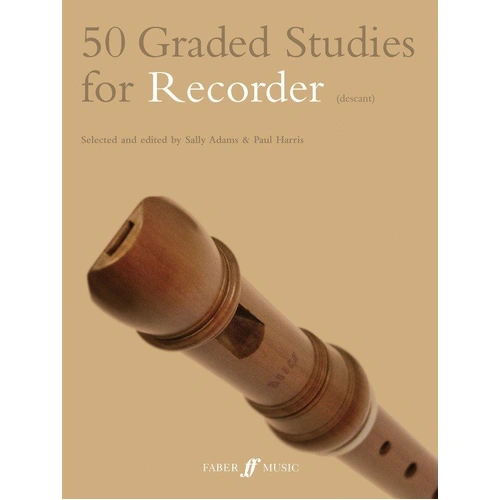 50 Graded Studies for Recorder by Paul Harris and Sally Adams, 32 Pages, Faber Music