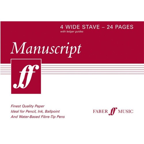 Manuscript A5 4-Stave Wide 24Pp White (Softcover Book)