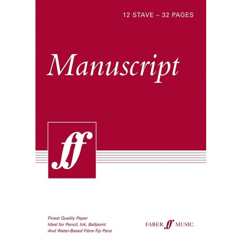 Manuscript A4 12-Stave 32 Pages White (Softcover Book)