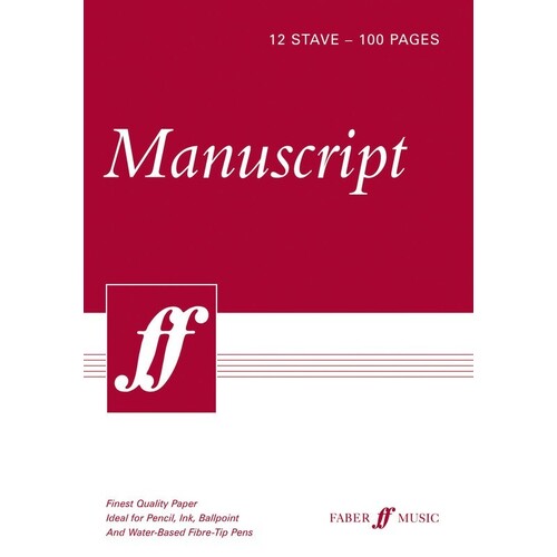 Manuscript A4 12-Stave 100Pp White Pad (Softcover Book)