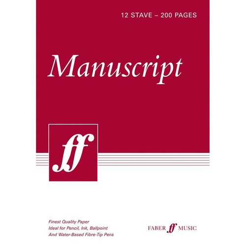 Manuscript A4 12-Stave 200Pp White Pad (Softcover Book)