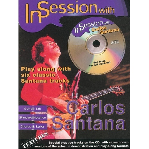 In Session with Carlos Santana Guitar Tab Book and CD