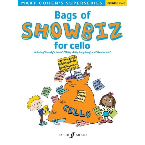 Bags of Showbiz for Cello by Mary Cohen - Cello Solo, 16 Pages, Includes Film, Pop, TV and Show Tunes