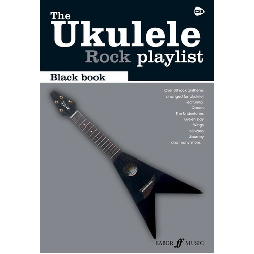 Ukulele Rock Playlist Black Book - 30 Classic Rock Songs with Lyrics, Chords, and Strumming Patterns, 88 Pages, IMP