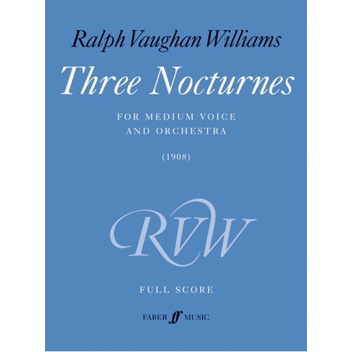 Vaughan Williams - 3 Nocturnes For Voice/Orch Score Book