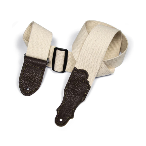 Franklin 2" Cotton Guitar Strap with Pebbled Chocolate Glove Leather End Tabs