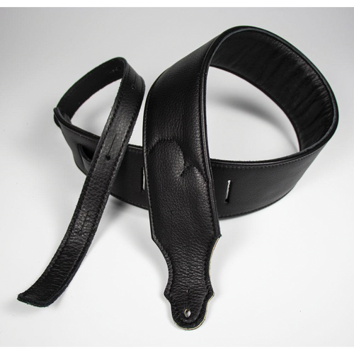 Franklin 2.5" Premium Black Padded Leather Guitar Strap