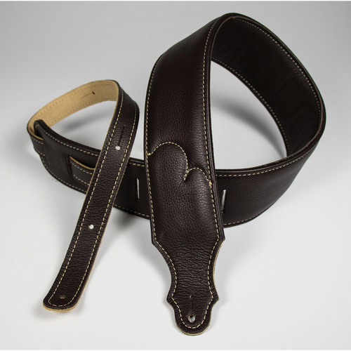 Franklin 2.5" Premium Chocolate Padded Glove Leather Guitar Strap