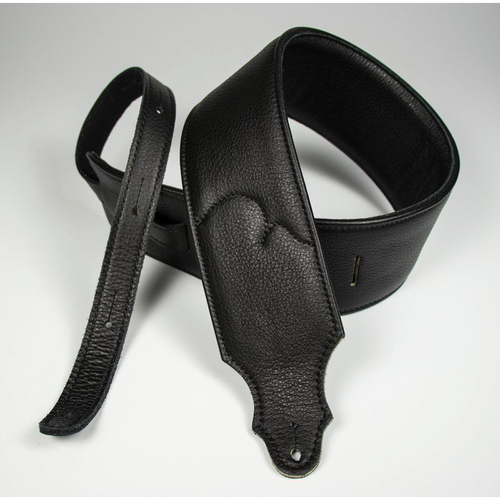 Franklin 3" Premium Black Padded Leather Guitar Strap