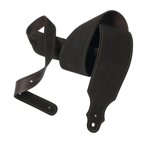Franklin 2.5" Chocolate Suede Guitar Strap with Buck Backing