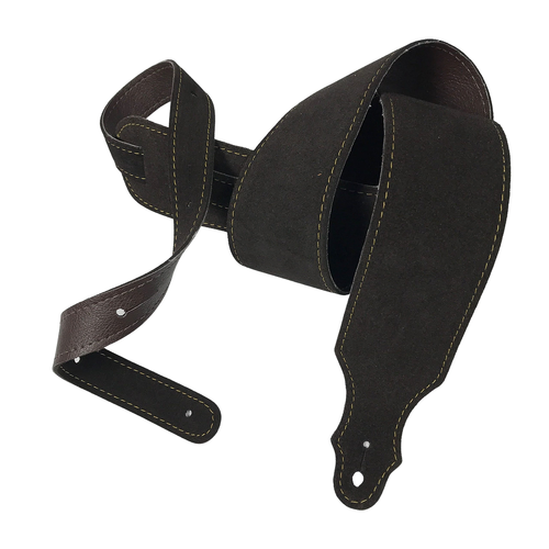 Franklin 2.5" Chocolate Suede Guitar Strap with Buck Backing