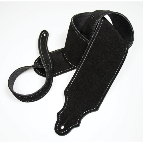 Franklin 3" Black Purist Suede Guitar Strap with Buck Backing