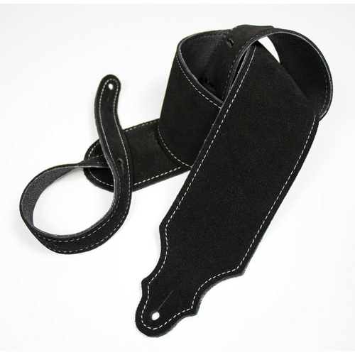 Franklin 3" Black Suede Guitar Strap with Buck Backing