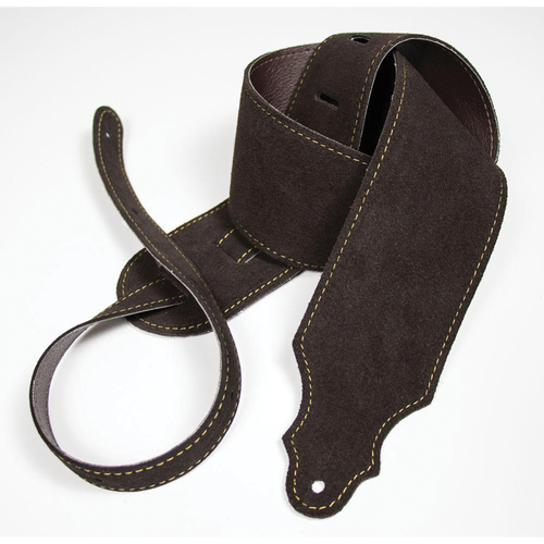 Franklin 3" Chocolate Suede Guitar Strap with Buck Backing