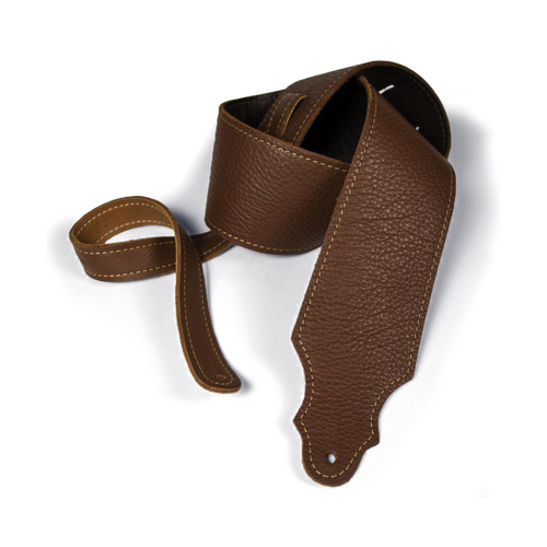 Franklin 3" Caramel Leather Guitar Strap with Buck Backing, Adjustable 36" to 56"