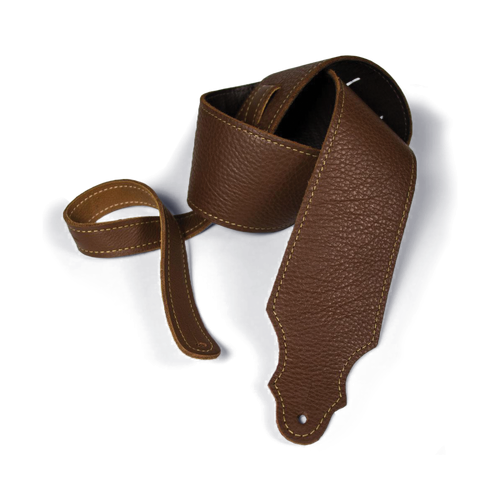 Franklin 3" Caramel Leather Guitar Strap with Buck Backing, Adjustable 36" to 56"