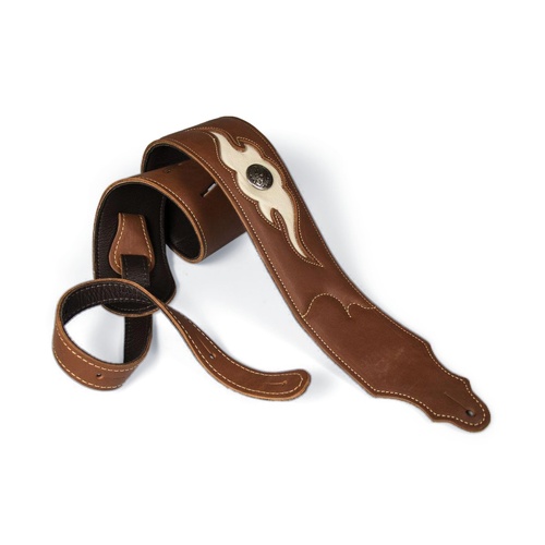 Franklin 3" Cognac Leather Ball with Cream Flame Insert & Concho, Padded